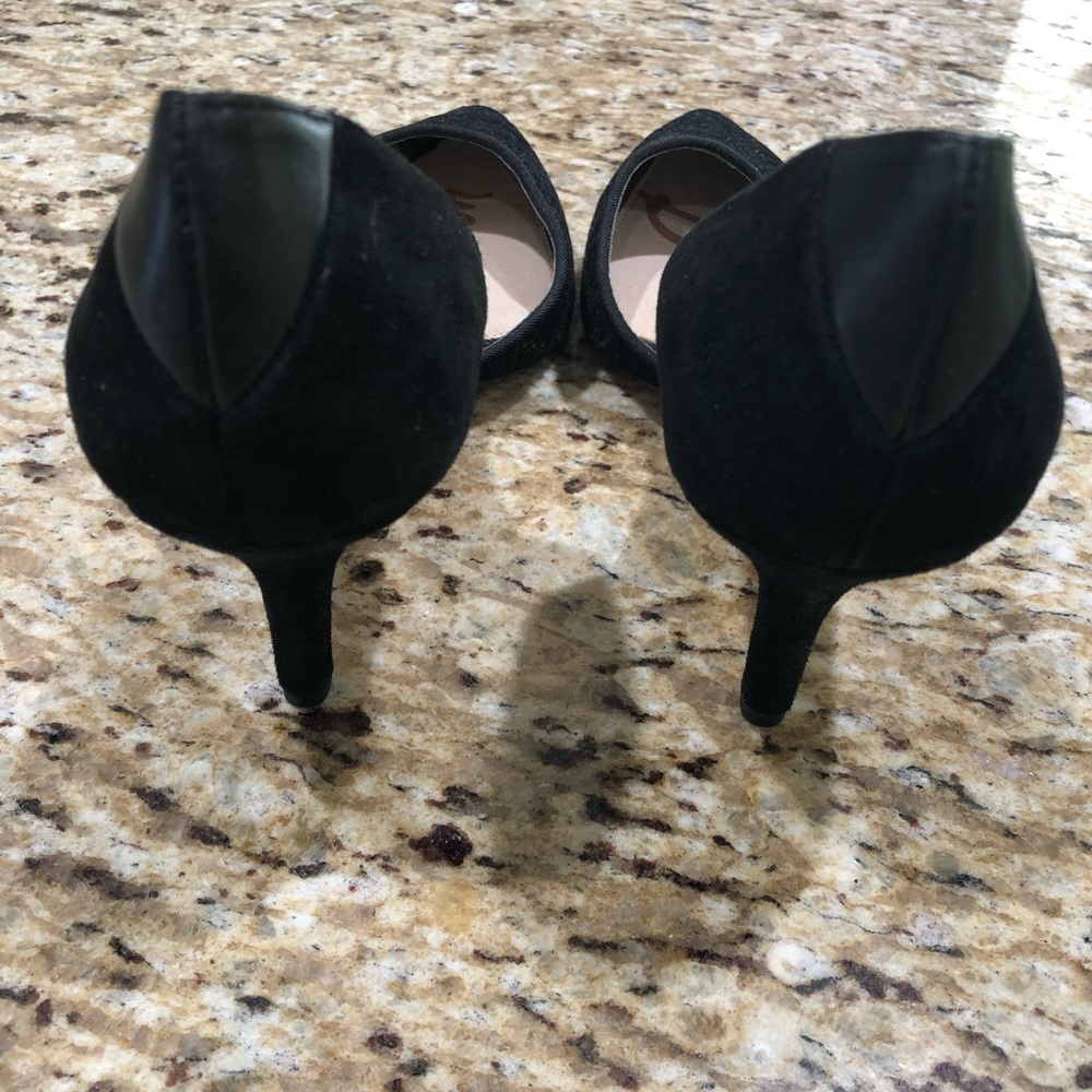 Sam Edelman Opal d'orsay Lace Suede Detail Pointed Toe Leather Heels 8 - Picture 8 of 9
